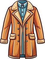 Man Overcoat Antique Line Design vector
