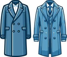 Man Overcoat Black Minimalist Design vector