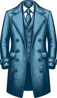Rustic Overcoat Vintage Silhouette Design vector