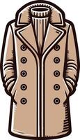 Man Overcoat Retro Sketch Illustration vector