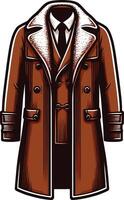 Minimal Overcoat Black Line vector