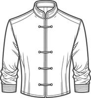 Minimalistic Overcoat Black Line Artwork vector
