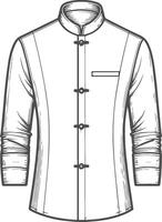 Detailed Retro Style Overcoat Sketch vector