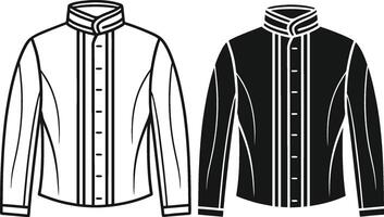 Elegant Heritage Overcoat Outline Illustration vector
