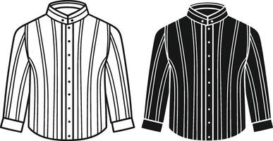Classic Monochrome Overcoat Linework Art vector