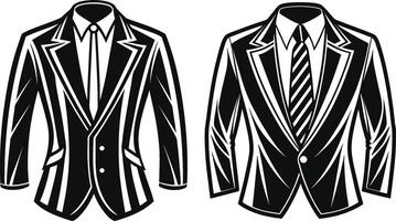 Artistic Tailored Suit Minimal Linework Design vector