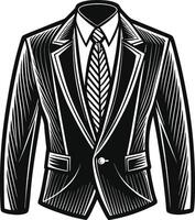 Elegant Tailored Suit Artistic Black Sketchwork vector