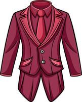 Artistic Tailored Suit Retro Line Drawing vector