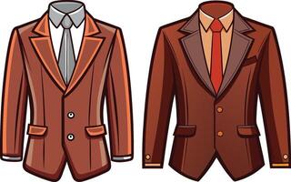 Rustic Tailored Suit Classic Linework Design vector