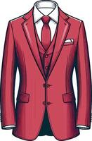 Stylized Tailored Suit Retro Sketch vector