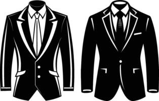 Timeless Tailored Suit Retro Black Drawing Design vector