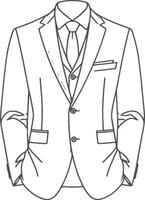 Minimal Tailored Suit Black Artistic Linework vector