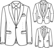 Minimal Tailored Suit Artistic Retro Design vector