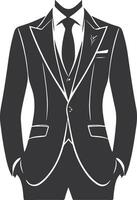 Refined Tailored Suit Artistic Linework Design vector