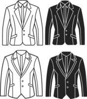 Rustic Tailored Suit Retro Line Drawing vector