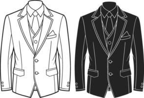 Elegant Tailored Suit Artistic Line Drawing vector