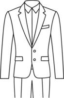 Sophisticated Tailored Suit Artistic Retro Outline vector