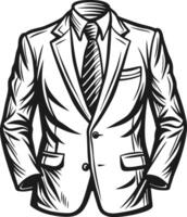 Elegant Tailored Suit Minimalist Linework Sketch vector