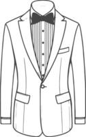 Elegant Tuxedo Shirt Minimalist Linework Sketch vector