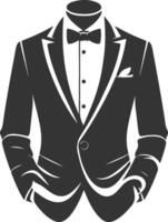 Stylized Tuxedo Shirt Retro Black Sketch vector