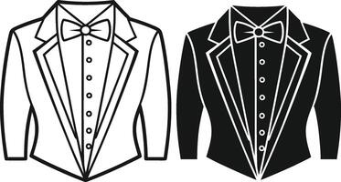 Timeless Tuxedo Shirt Retro Outline Sketch vector