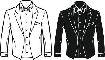 Artistic Tuxedo Shirt Minimal Linework Design vector