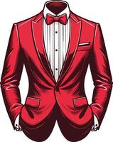 Artistic Tuxedo Shirt Minimal Linework vector