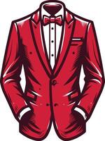 Elegant Tuxedo Shirt Minimal Line Sketch vector