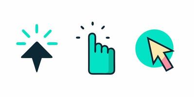 A set of icons that show a mouse pointing at a cursor vector