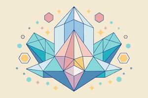 A colorful geometric design with crystals vector