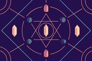 A pattern with crystals and a star vector
