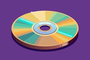 A colorful disk on a purple background vector