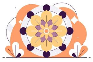 A colorful flower with a circle in the center vector