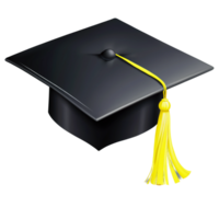 graduation cap with yellow tassel on transparent background png