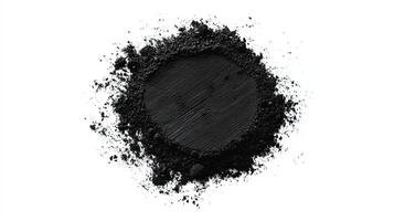 Black powder texture background. Dark pigment swatch. photo