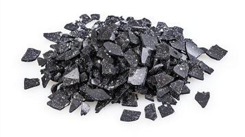 Pile of Broken Black Tiles photo