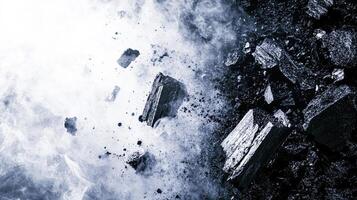 Charcoal texture background. Black and white contrast. Abstract art. photo