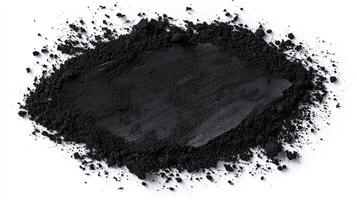 Black powder texture. Charcoal, coal, or ash background. photo