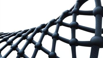 Abstract 3D rendering of a dark gray molecular structure. Concept of science, technology, and innovation. photo
