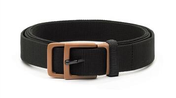 Black Webbing Belt with Rose Gold Buckle photo
