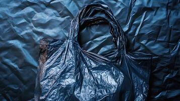 Plastic bag pollution. Concept of environmental damage and waste. photo