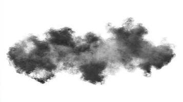 Dark Smoke Cloud Isolated on White Background photo