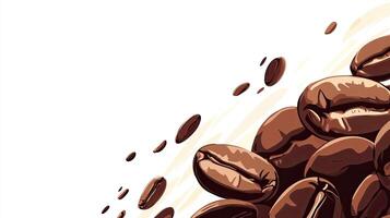 Coffee beans illustration. Roasted coffee beans background. photo