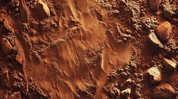 Cocoa Powder Texture Background. Chocolate Dessert Ingredient. photo