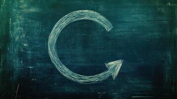 Chalkboard Recycle Symbol. Circular Arrow Concept. photo