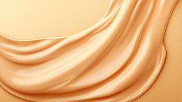 Liquid foundation makeup swirl. Beige cosmetic cream texture background. photo
