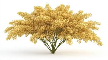 Golden Bush 3D Render photo