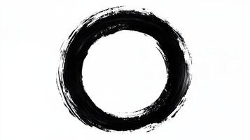 Black Ink Circle, Grunge Texture, Abstract Design Element photo