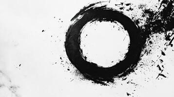 Black Ink Circle Abstract Painting photo
