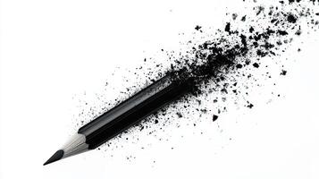 Exploding Pencil Graphite Dust. Creativity Concept photo